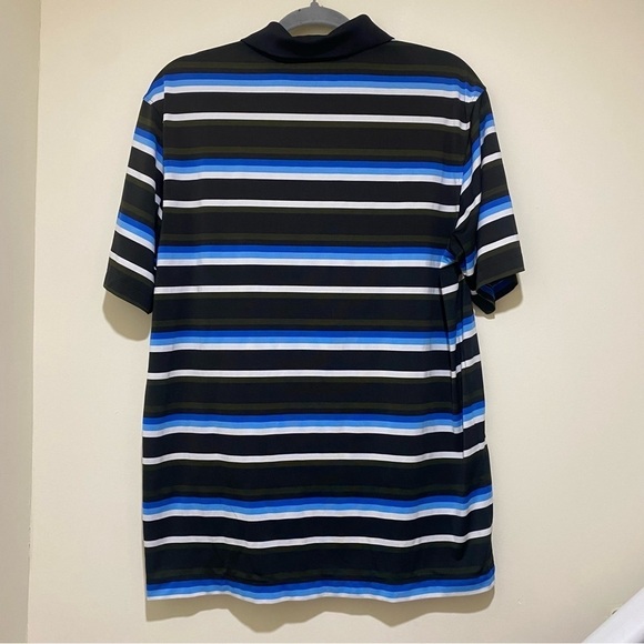 Men’s Nike Golf Dri-Fit Men's Short Sleeve Polo Shirt Blue  Brown Striped Size M - Picture 14 of 15